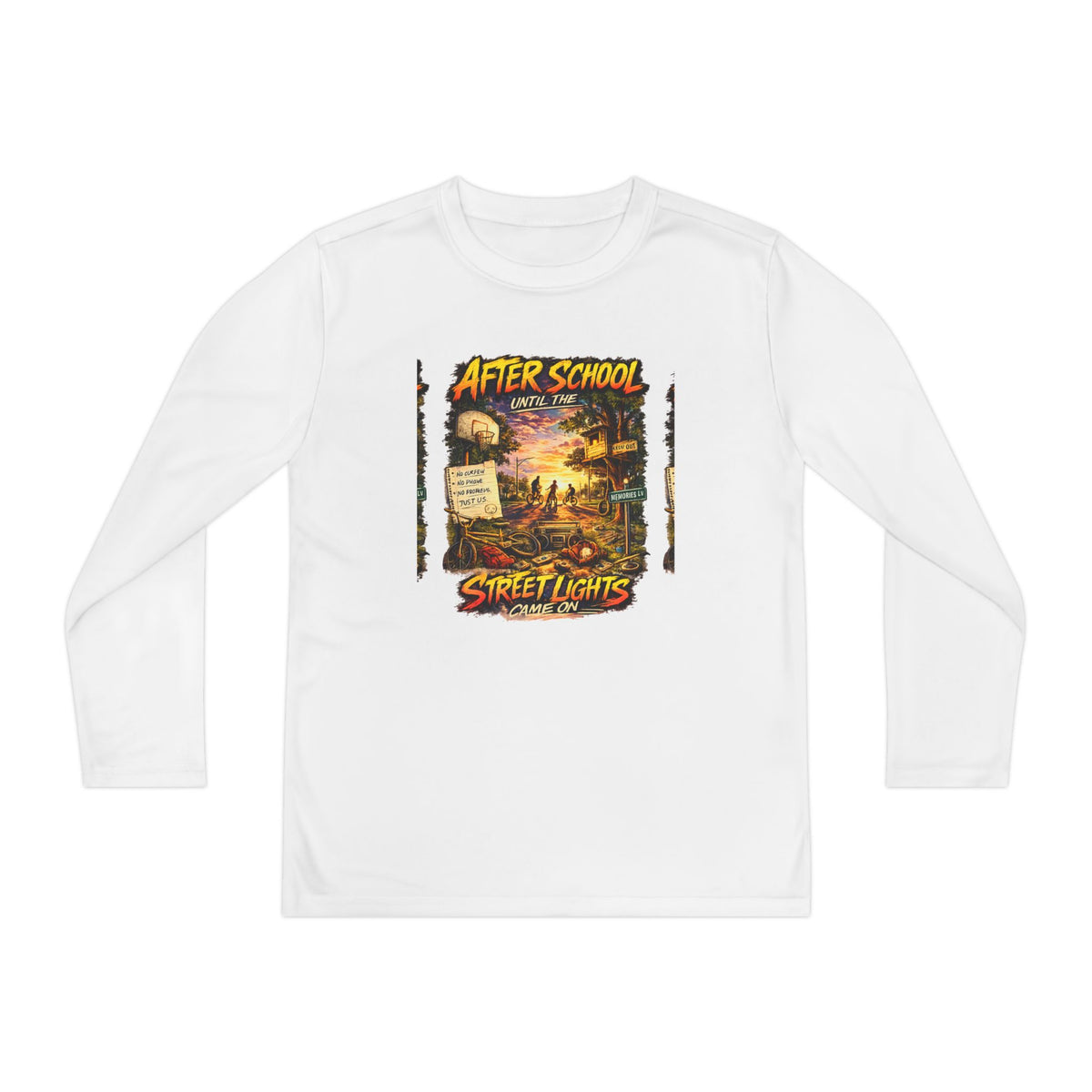 After School Until the Street Lights Came On Youth Long Sleeve Tee | Reminiscent Wear