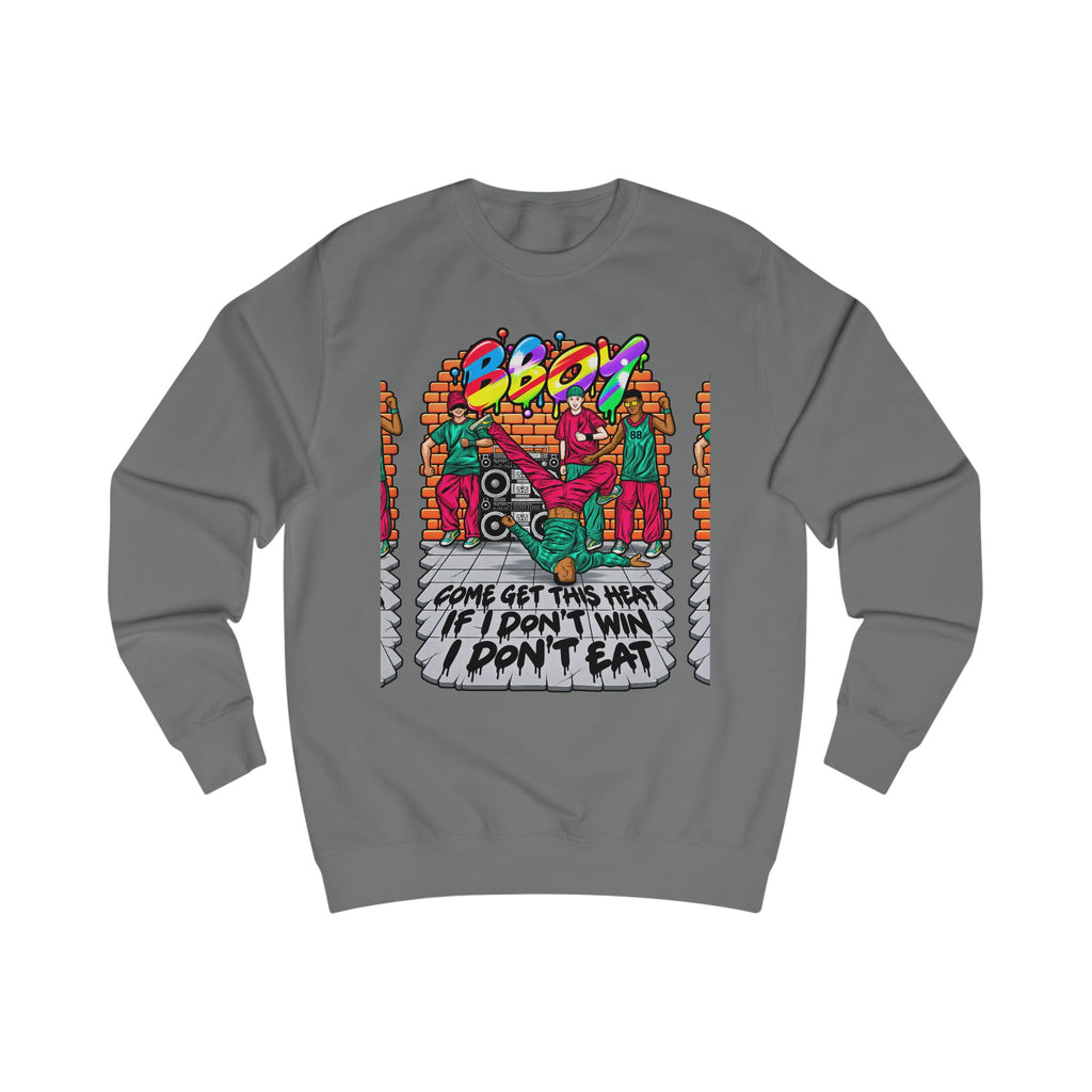 Reminiscent Wear B-Boy Sweatshirt — "Come Get This Heat" Retro Hip-Hop Crewneck