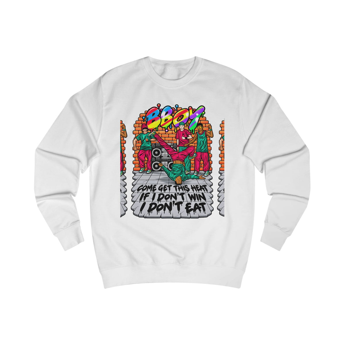 Reminiscent Wear B-Boy Sweatshirt — "Come Get This Heat" Retro Hip-Hop Crewneck