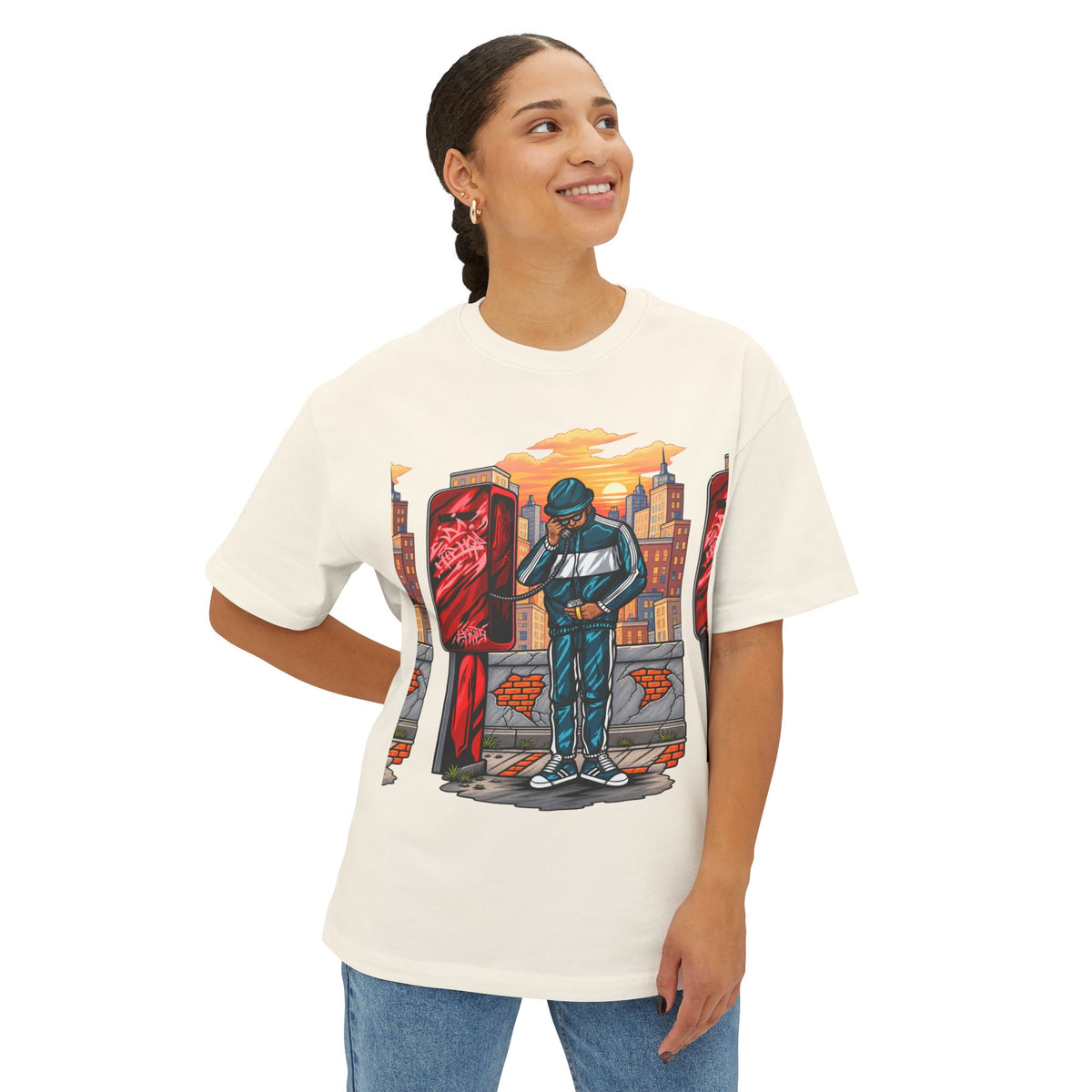 The Payphone Era — Vintage Urban Nostalgia Oversized T‑Shirt