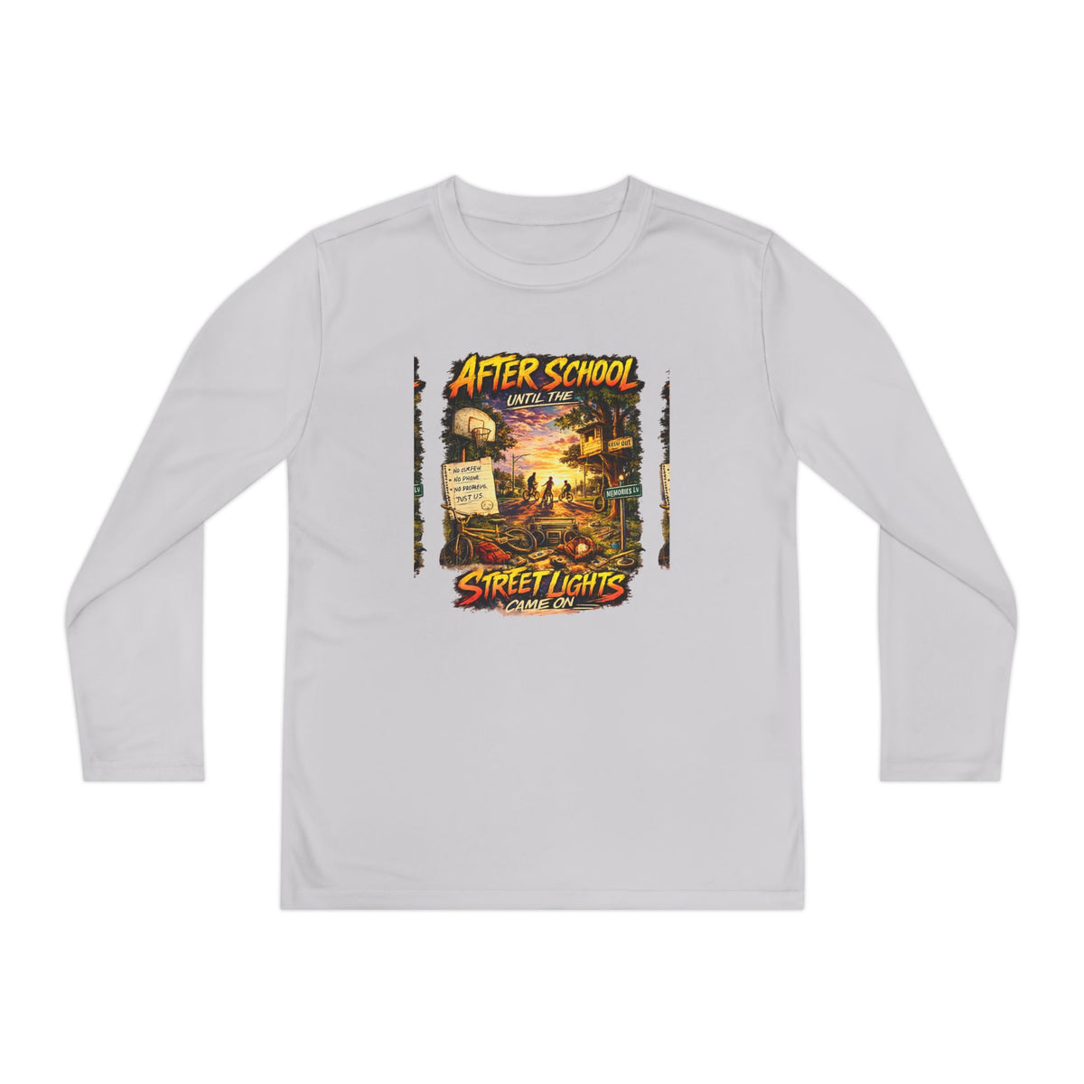 After School Until the Street Lights Came On Youth Long Sleeve Tee | Reminiscent Wear